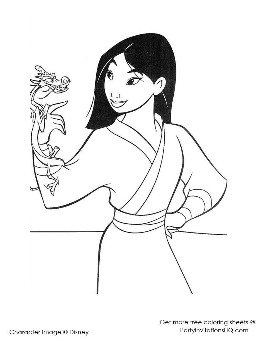 Coloring page: Mulan (Animation Movies) #133631 - Free Printable Coloring Pages