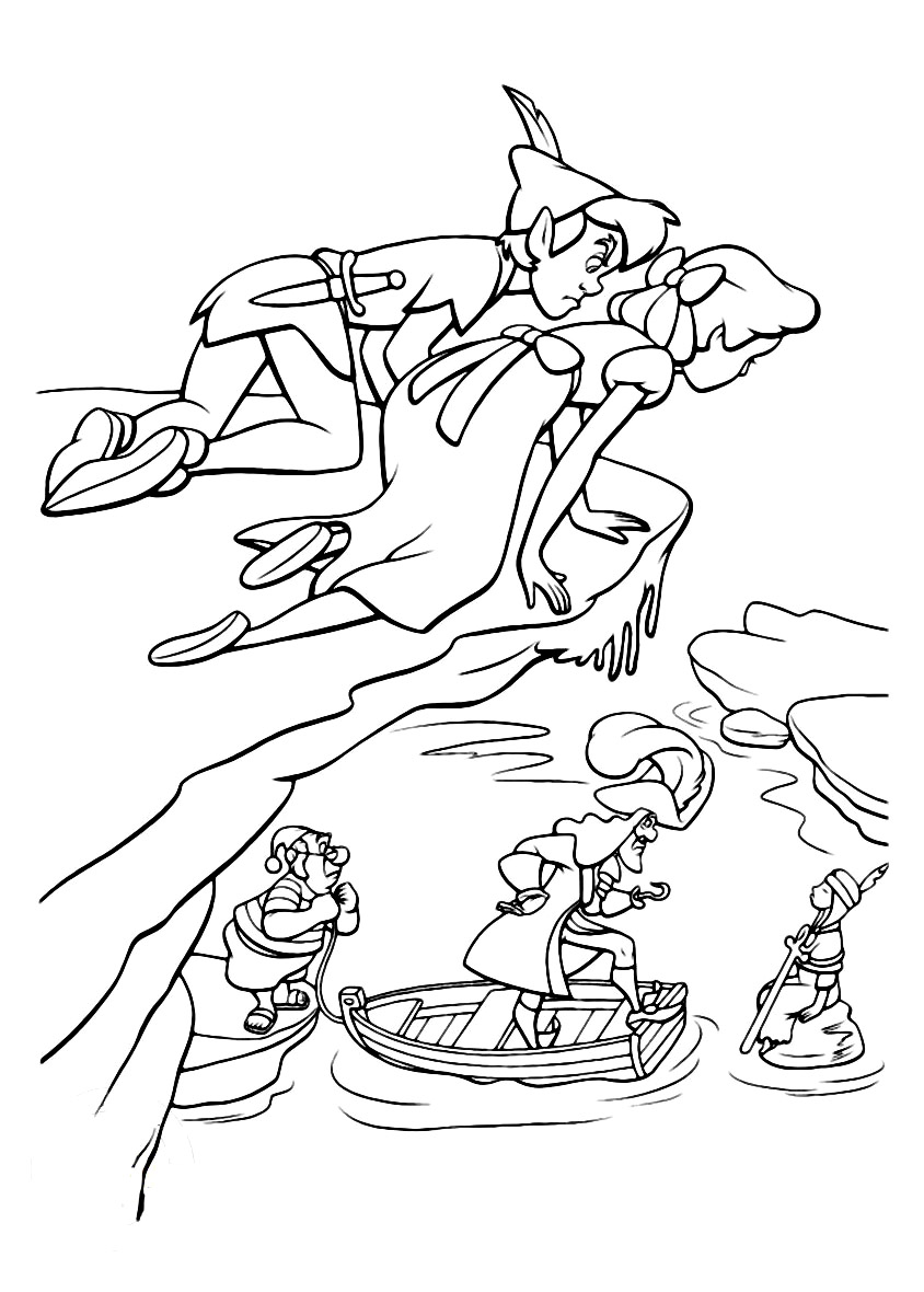 Printable Coloring Page Of Captain Hook And Jane