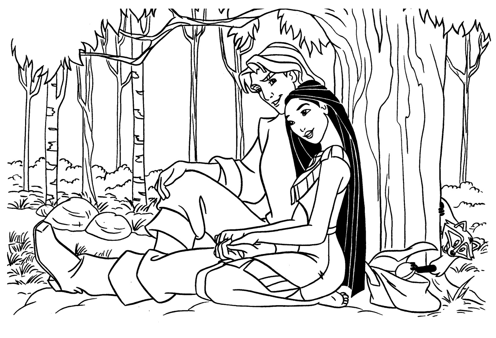 Coloring page: Pocahontas (Animation Movies) #131336 - Free Printable Coloring Pages