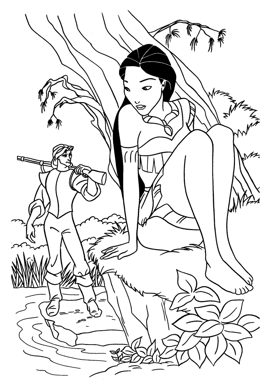 Coloring page: Pocahontas (Animation Movies) #131338 - Free Printable Coloring Pages