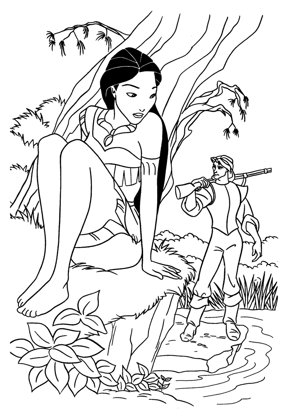 Coloring page: Pocahontas (Animation Movies) #131351 - Free Printable Coloring Pages