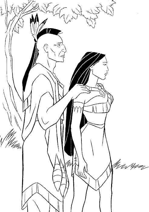 Coloring page: Pocahontas (Animation Movies) #131365 - Free Printable Coloring Pages