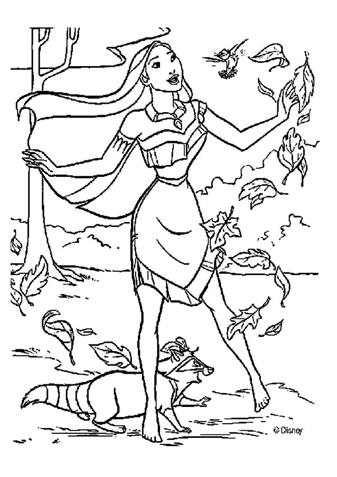 Coloring page: Pocahontas (Animation Movies) #131379 - Free Printable Coloring Pages