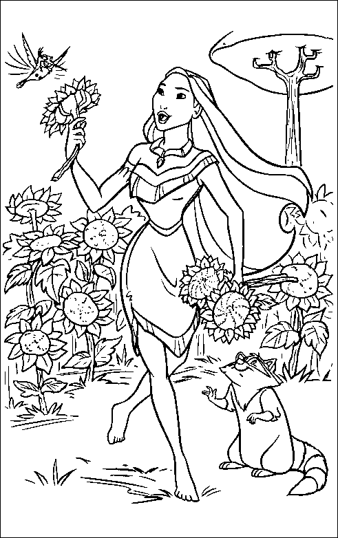 Coloring page: Pocahontas (Animation Movies) #131393 - Free Printable Coloring Pages