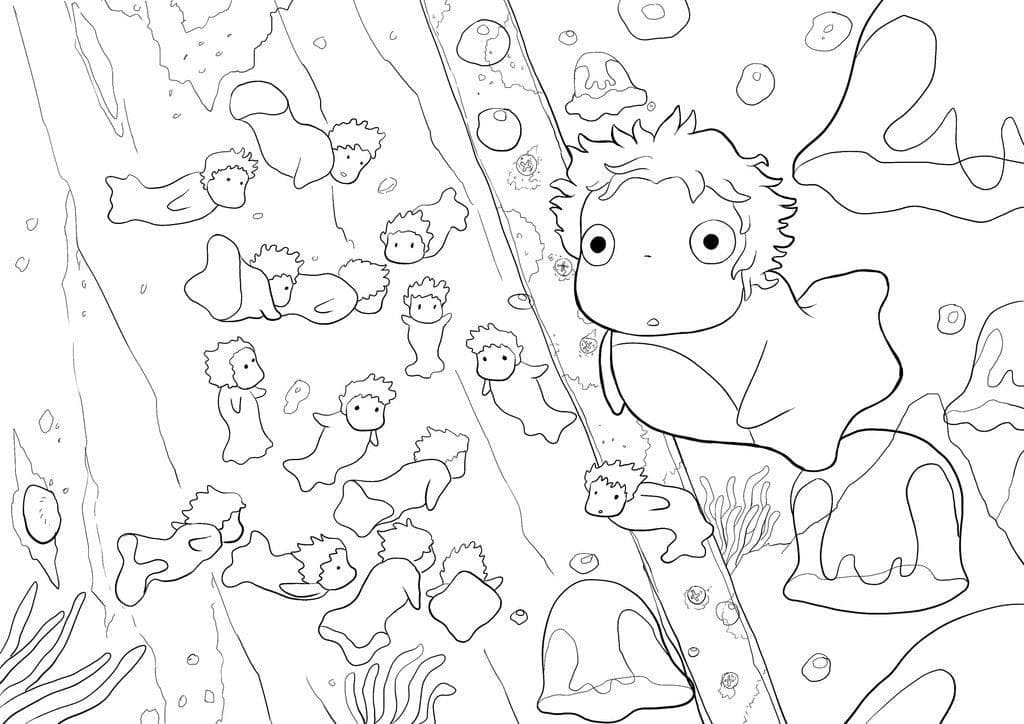 Free printable Ponyo coloring page #196831 from Animation Movies collection Free printable Ponyo coloring page #196831 from Animation Movies collection