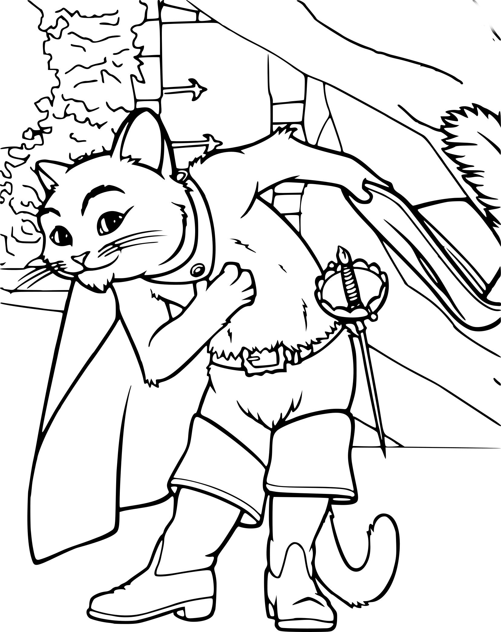 Coloring page: Puss in Boots (Animation Movies) #170615 - Free Printable Coloring Pages