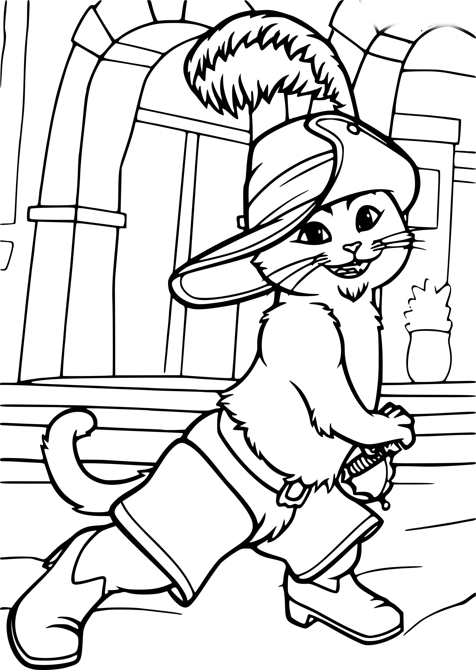 Coloring page: Puss in Boots (Animation Movies) #170616 - Free Printable Coloring Pages