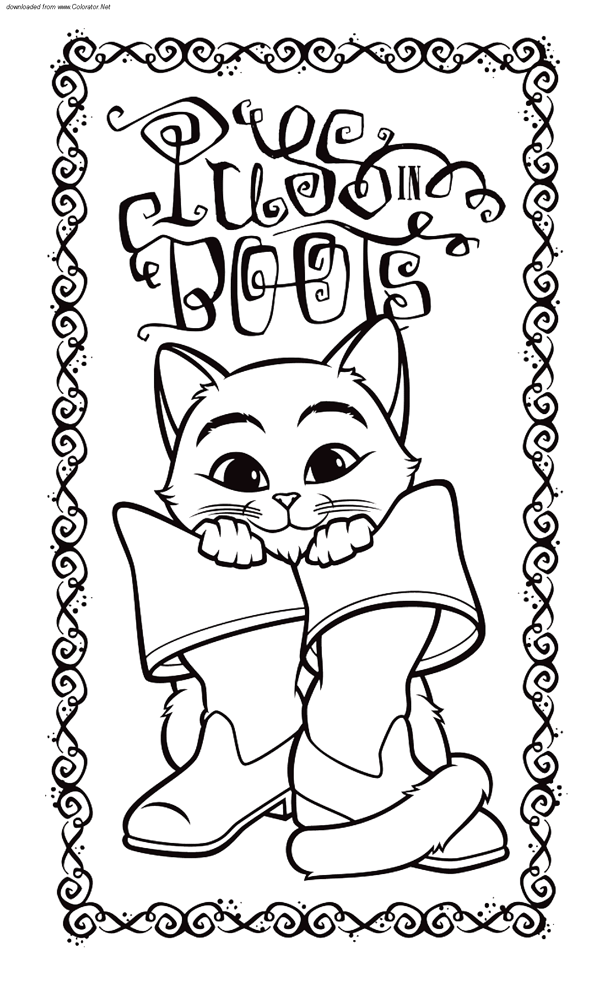 Coloring page: Puss in Boots (Animation Movies) #170625 - Free Printable Coloring Pages