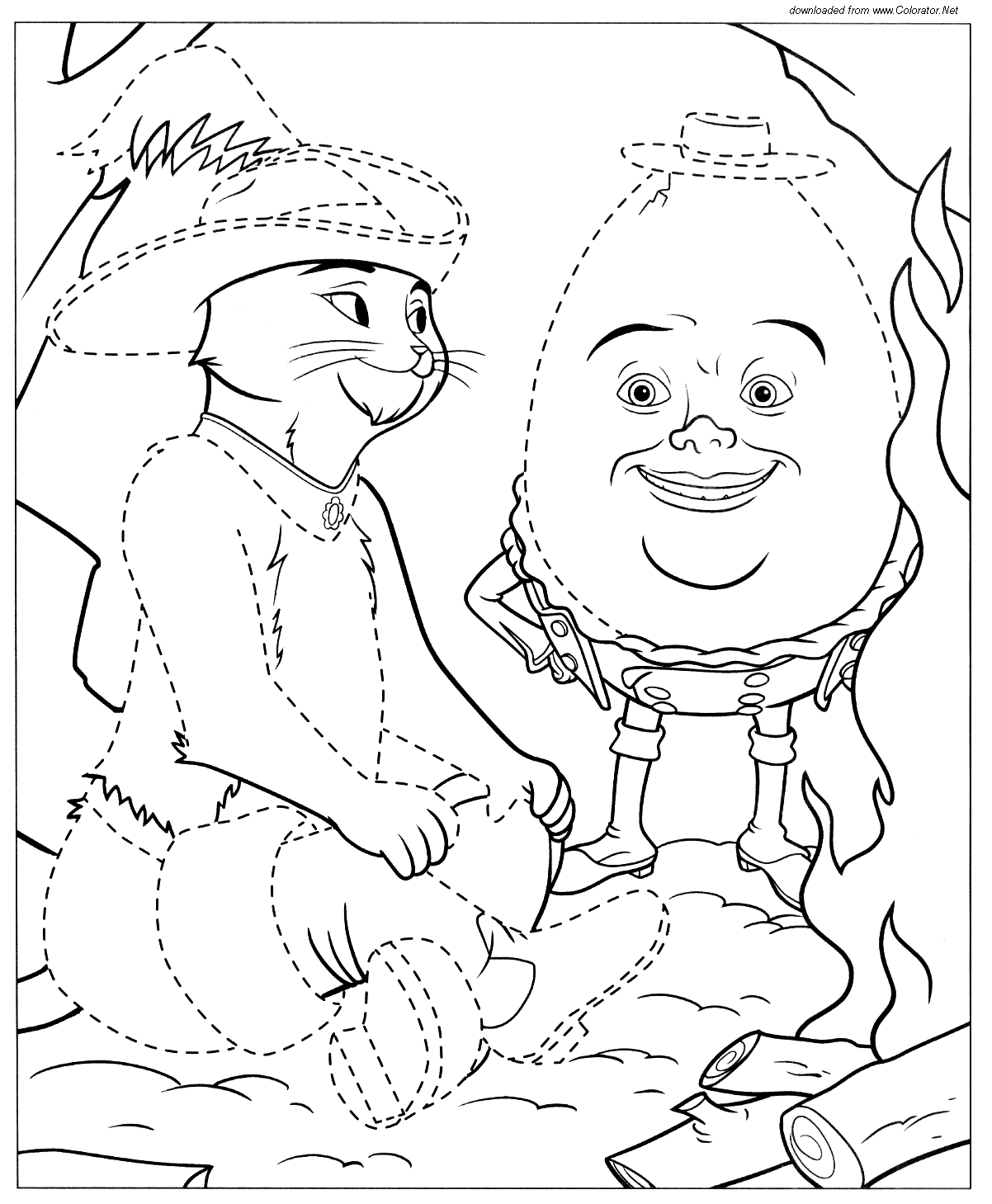 Coloring page: Puss in Boots (Animation Movies) #170650 - Free Printable Coloring Pages