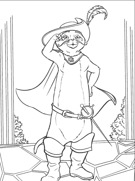 Coloring page: Puss in Boots (Animation Movies) #170652 - Free Printable Coloring Pages