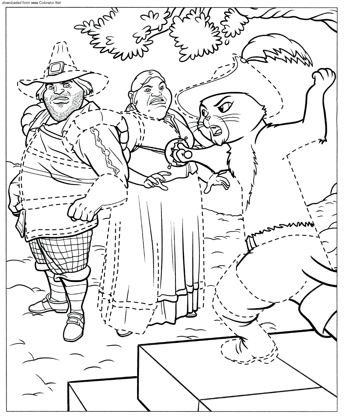 Coloring page: Puss in Boots (Animation Movies) #170665 - Free Printable Coloring Pages