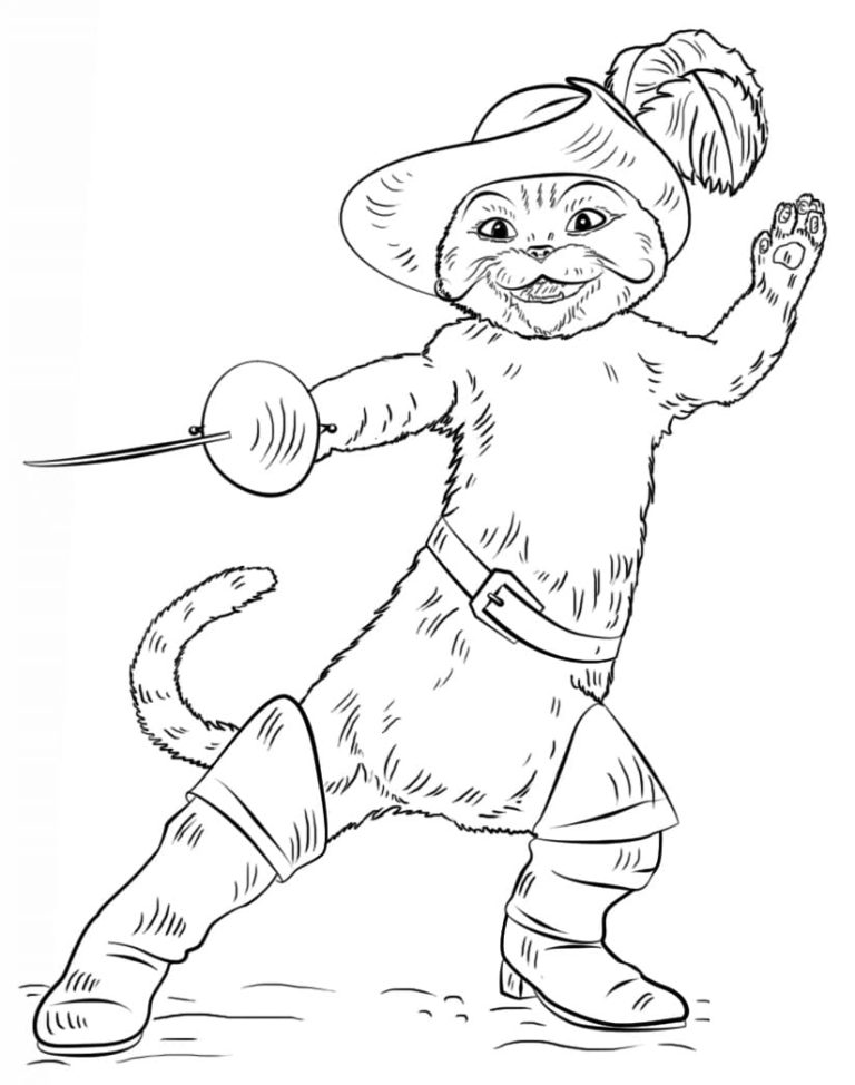 Coloring page: Puss in Boots (Animation Movies) #170666 - Free Printable Coloring Pages