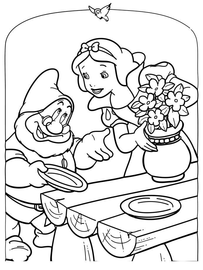 Coloring page: Snow White and the Seven Dwarfs (Animation Movies) #133842 - Free Printable Coloring Pages