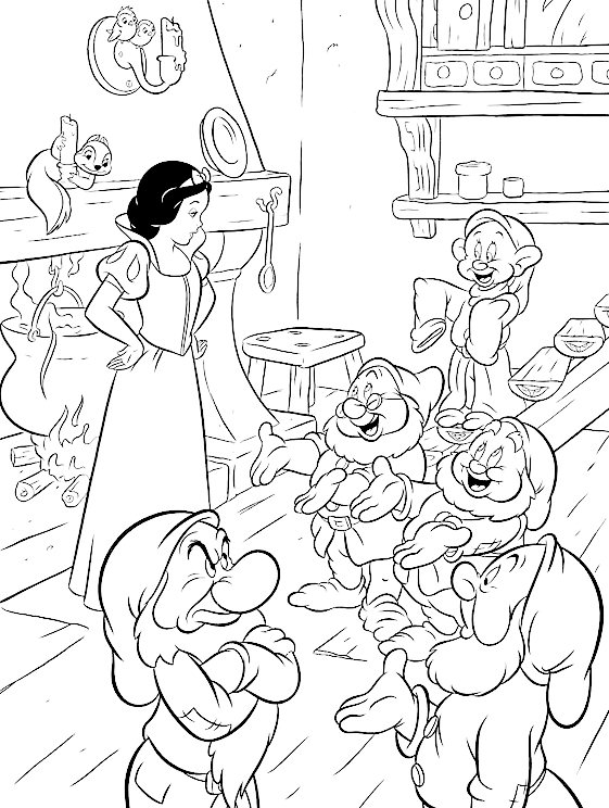 Coloring page: Snow White and the Seven Dwarfs (Animation Movies) #133845 - Free Printable Coloring Pages