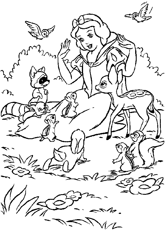Coloring page: Snow White and the Seven Dwarfs (Animation Movies) #133940 - Free Printable Coloring Pages