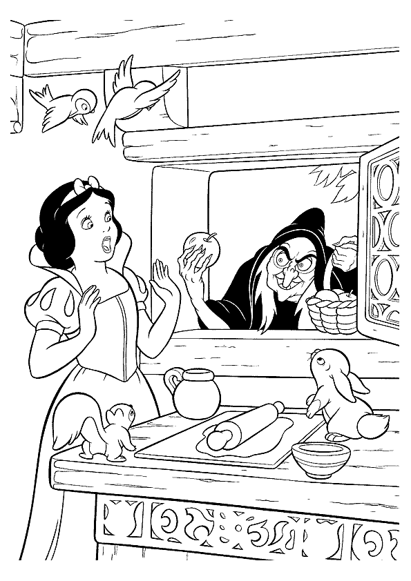 Coloring page: Snow White and the Seven Dwarfs (Animation Movies) #133976 - Free Printable Coloring Pages