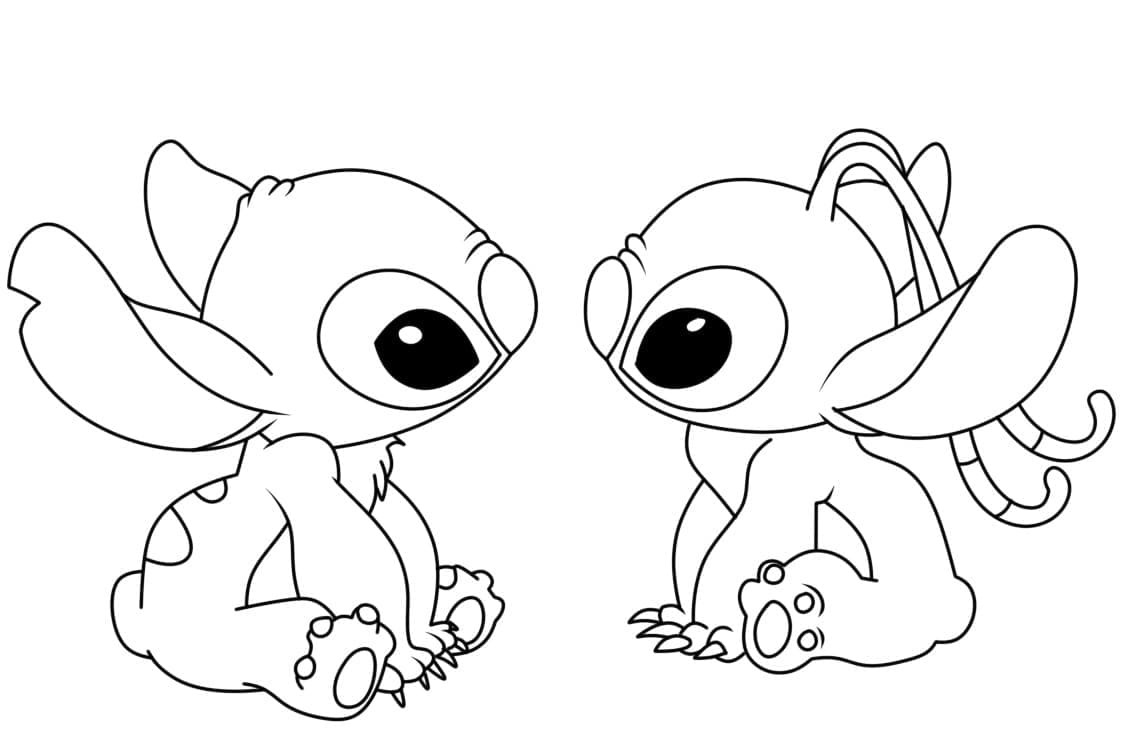 Free printable Stitch and Angel coloring page #216180 from Animation Movies collection
