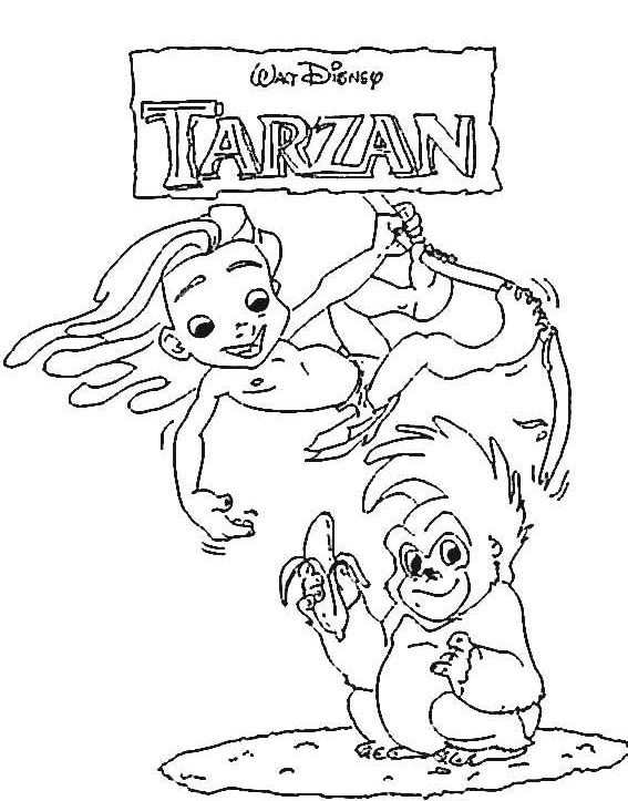 Coloring page: Tarzan (Animation Movies) #131159 - Free Printable Coloring Pages