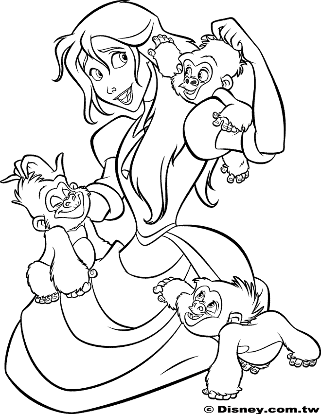 Coloring page: Tarzan (Animation Movies) #131276 - Free Printable Coloring Pages