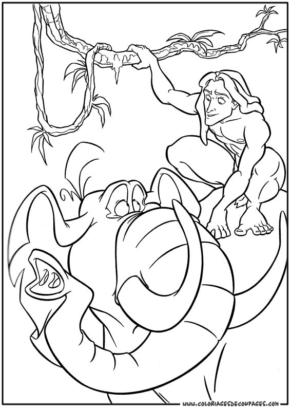 Coloring page: Tarzan (Animation Movies) #131316 - Free Printable Coloring Pages