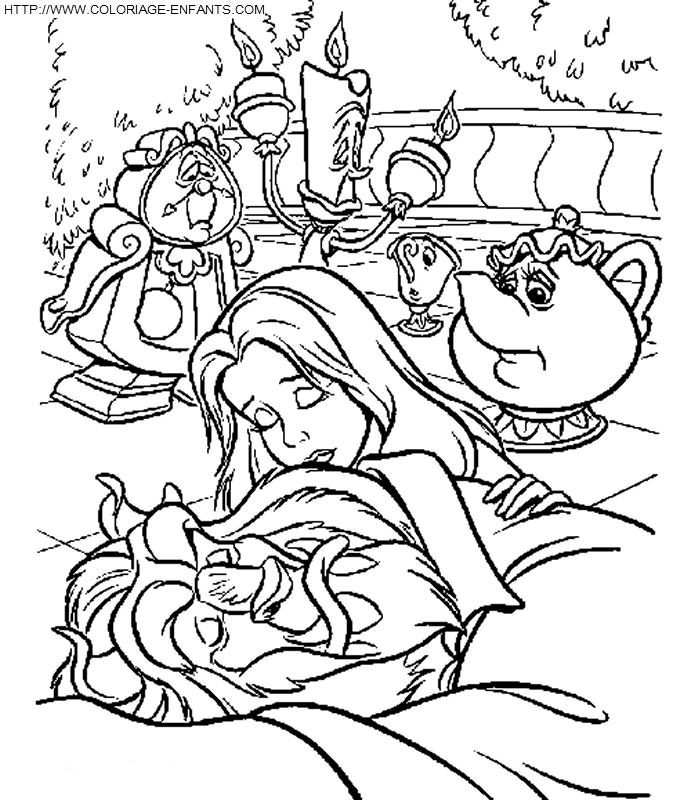 Coloring page: The Beauty and the Beast (Animation Movies) #130887 - Free Printable Coloring Pages