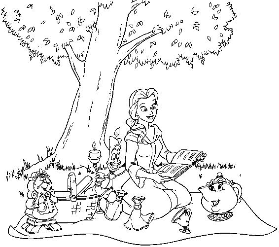 Coloring page: The Beauty and the Beast (Animation Movies) #130904 - Free Printable Coloring Pages
