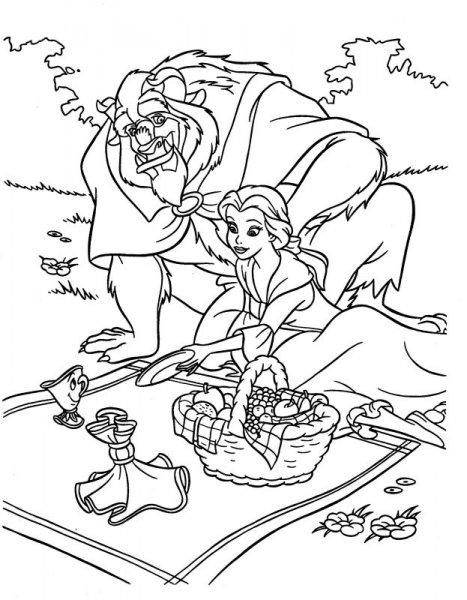 Coloring page: The Beauty and the Beast (Animation Movies) #130926 - Free Printable Coloring Pages