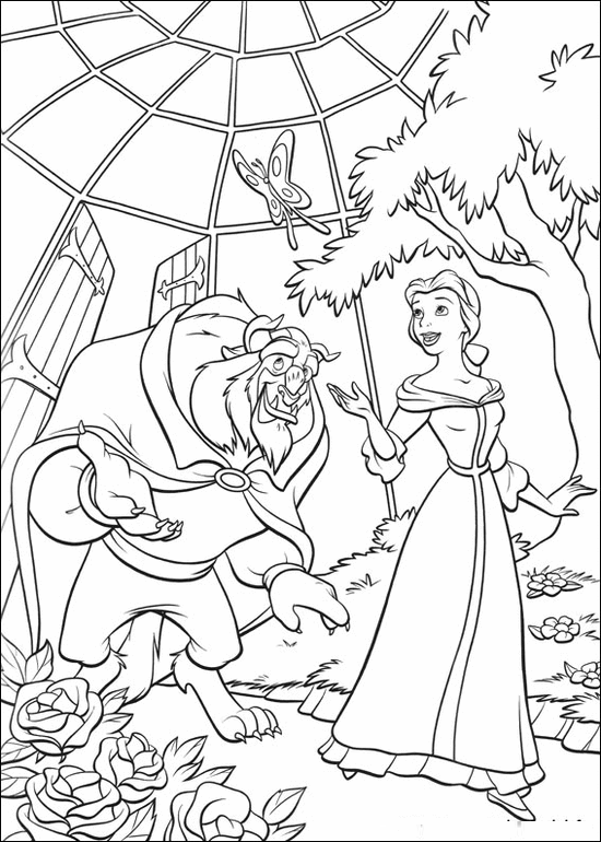 Coloring page: The Beauty and the Beast (Animation Movies) #130937 - Free Printable Coloring Pages
