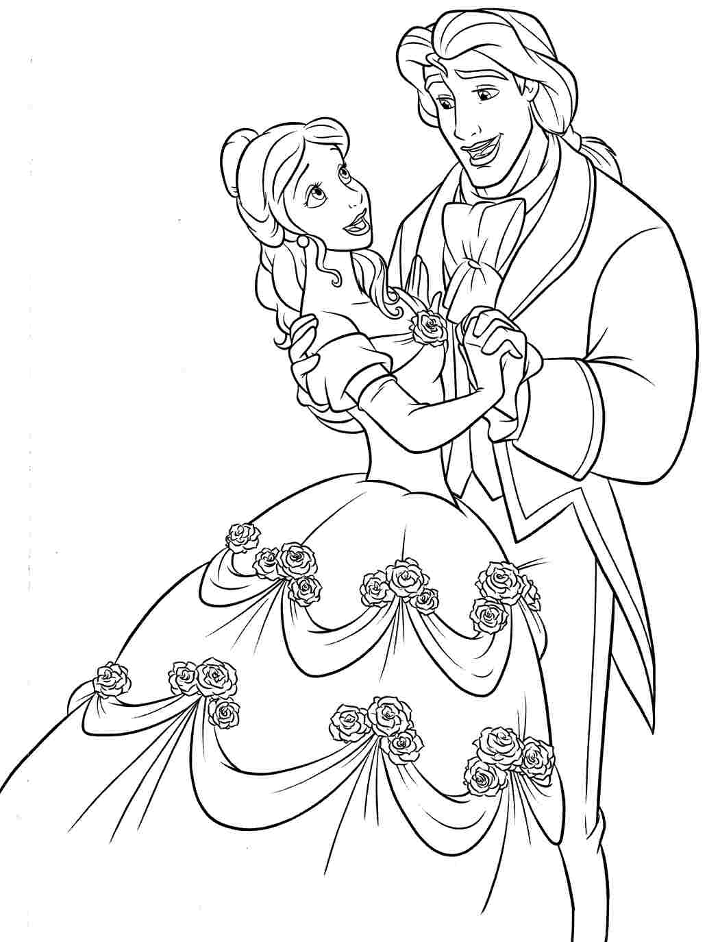 drawing the beauty and the beast 130944 animation movies printable coloring pages