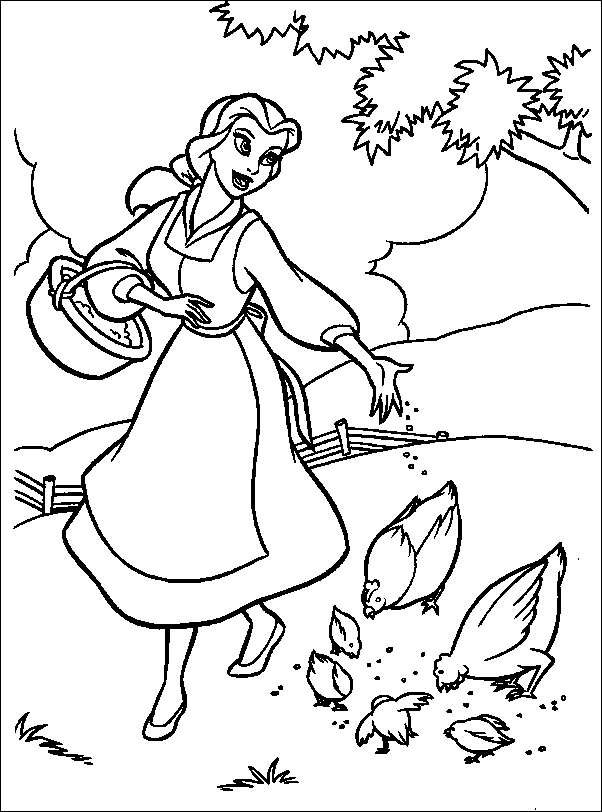 Coloring page: The Beauty and the Beast (Animation Movies) #130950 - Free Printable Coloring Pages