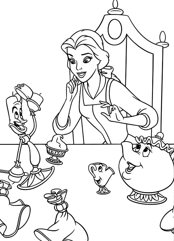 Coloring page: The Beauty and the Beast (Animation Movies) #130958 - Free Printable Coloring Pages