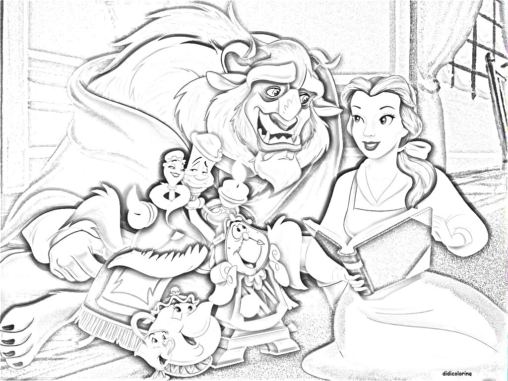Coloring page: The Beauty and the Beast (Animation Movies) #130962 - Free Printable Coloring Pages