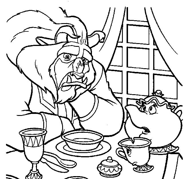 Coloring page: The Beauty and the Beast (Animation Movies) #130966 - Free Printable Coloring Pages