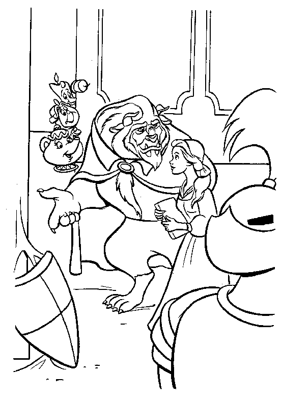 Coloring page: The Beauty and the Beast (Animation Movies) #130980 - Free Printable Coloring Pages