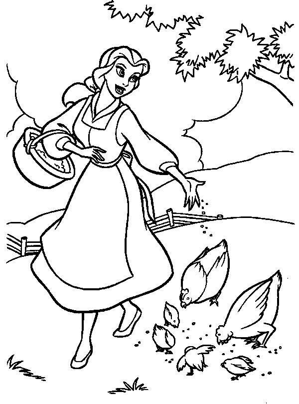 Coloring page: The Beauty and the Beast (Animation Movies) #131009 - Free Printable Coloring Pages