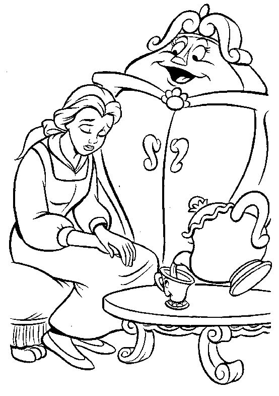 Coloring page: The Beauty and the Beast (Animation Movies) #131056 - Free Printable Coloring Pages