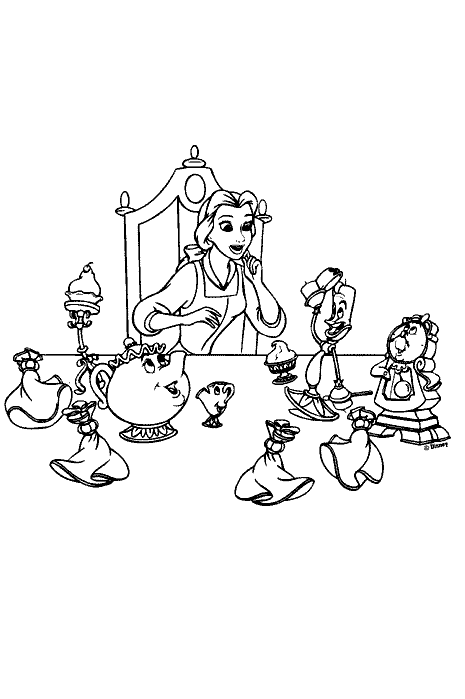 Coloring page: The Beauty and the Beast (Animation Movies) #131067 - Free Printable Coloring Pages