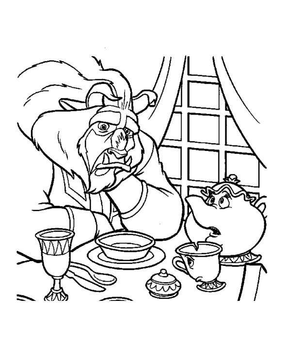 Coloring page: The Beauty and the Beast (Animation Movies) #131072 - Free Printable Coloring Pages