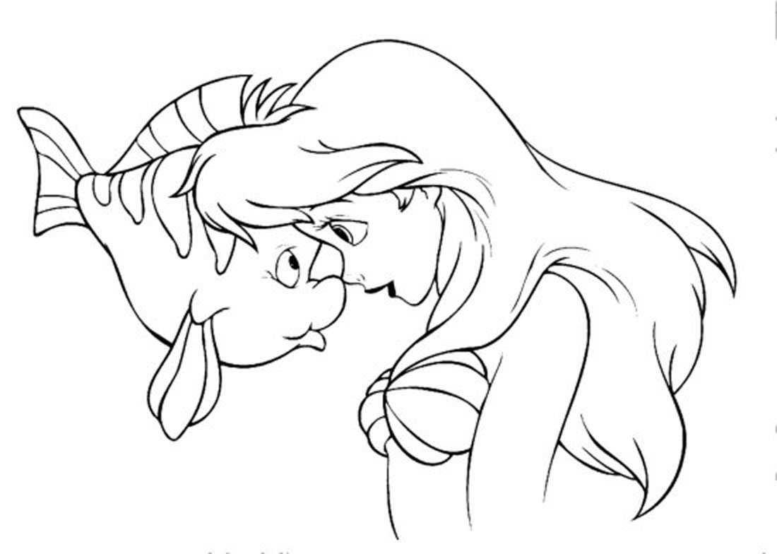 little mermaid free coloring pages