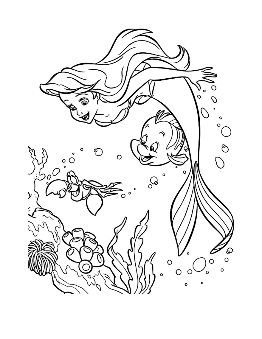 Coloring page: The Little Mermaid (Animation Movies) #127326 - Free Printable Coloring Pages