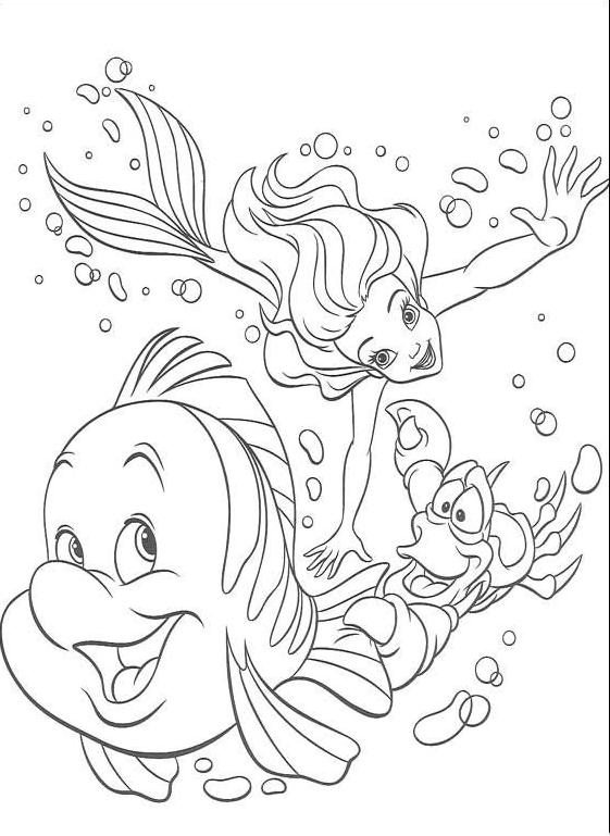 Coloring page: The Little Mermaid (Animation Movies) #127330 - Free Printable Coloring Pages