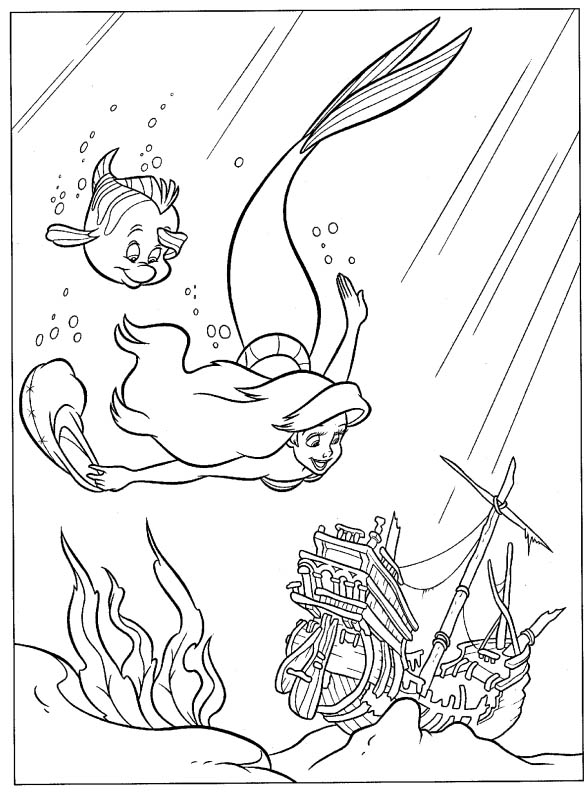 Coloring page: The Little Mermaid (Animation Movies) #127352 - Free Printable Coloring Pages