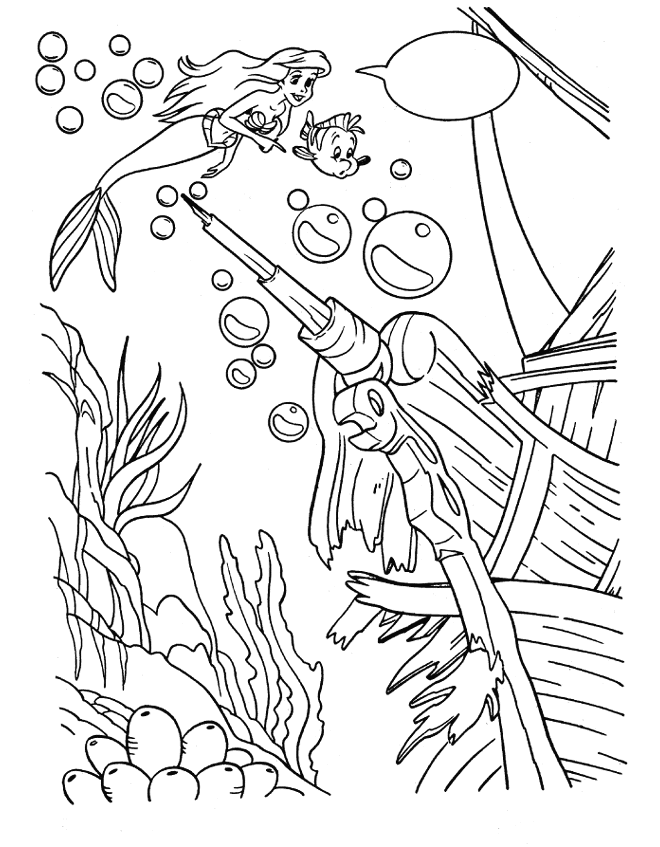 Coloring page: The Little Mermaid (Animation Movies) #127354 - Free Printable Coloring Pages