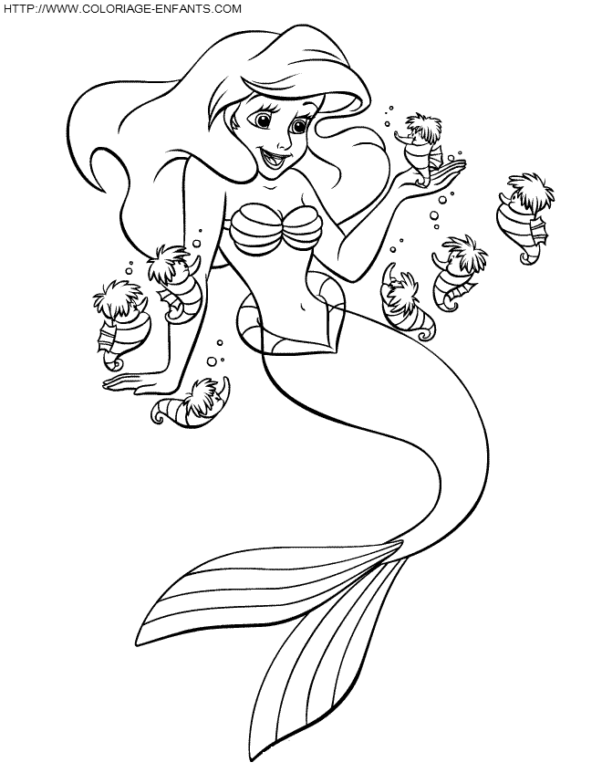 Coloring page: The Little Mermaid (Animation Movies) #127362 - Free Printable Coloring Pages