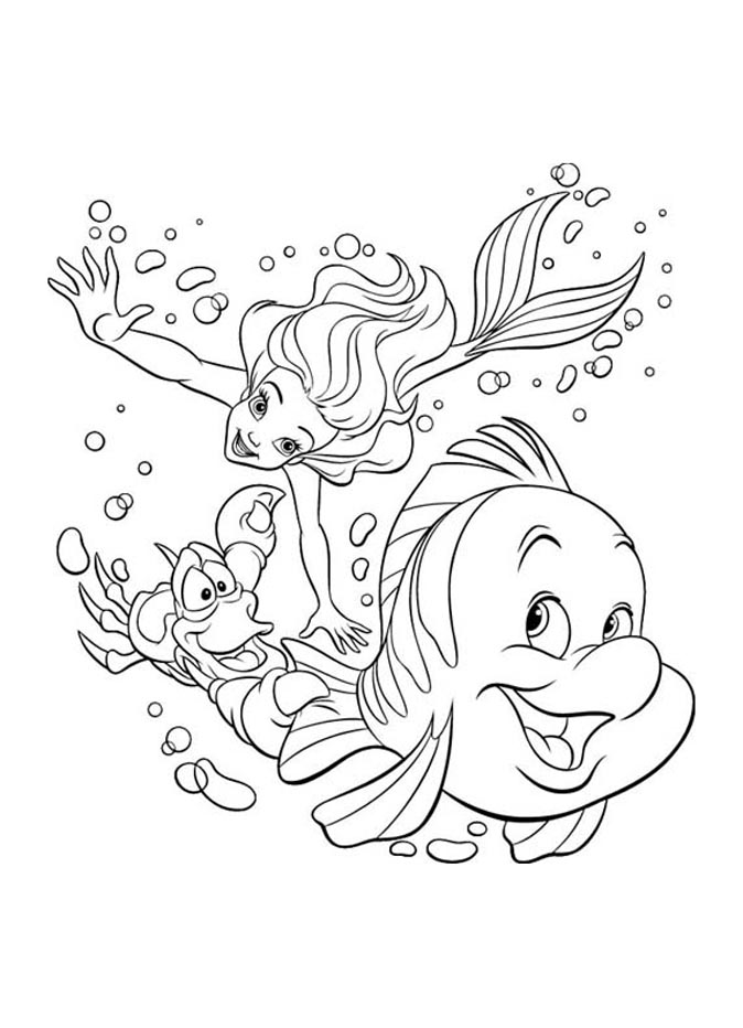 Coloring page: The Little Mermaid (Animation Movies) #127392 - Free Printable Coloring Pages