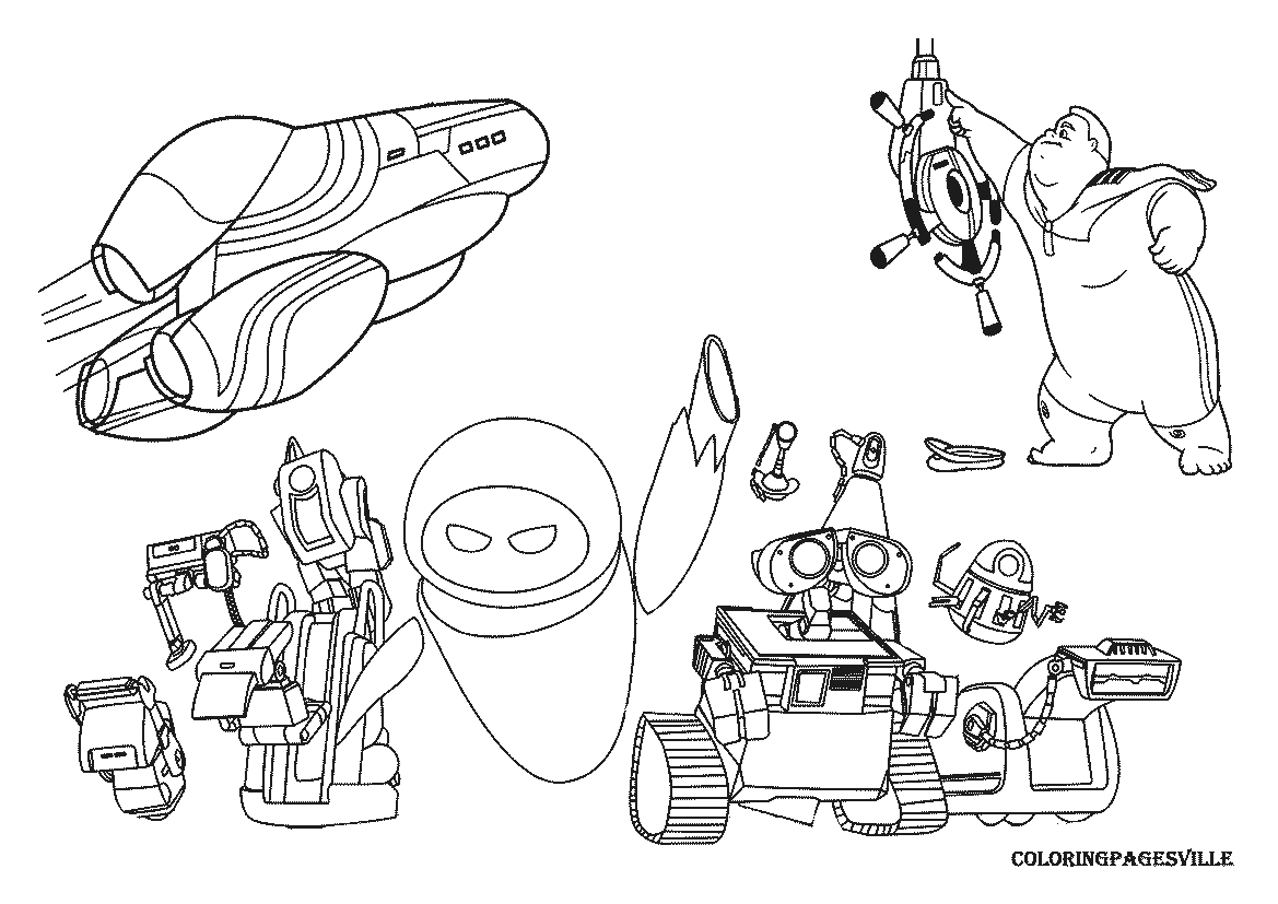 Coloring page: Wall-E (Animation Movies) #132126 - Free Printable Coloring Pages