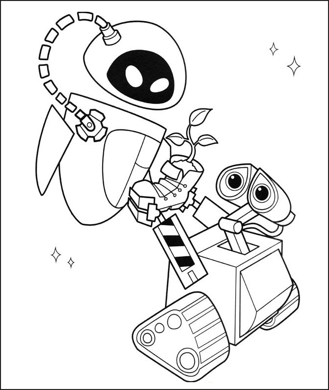 Coloring page: Wall-E (Animation Movies) #132148 - Free Printable Coloring Pages