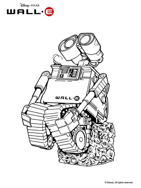 Coloring page: Wall-E (Animation Movies) #132153 - Free Printable Coloring Pages