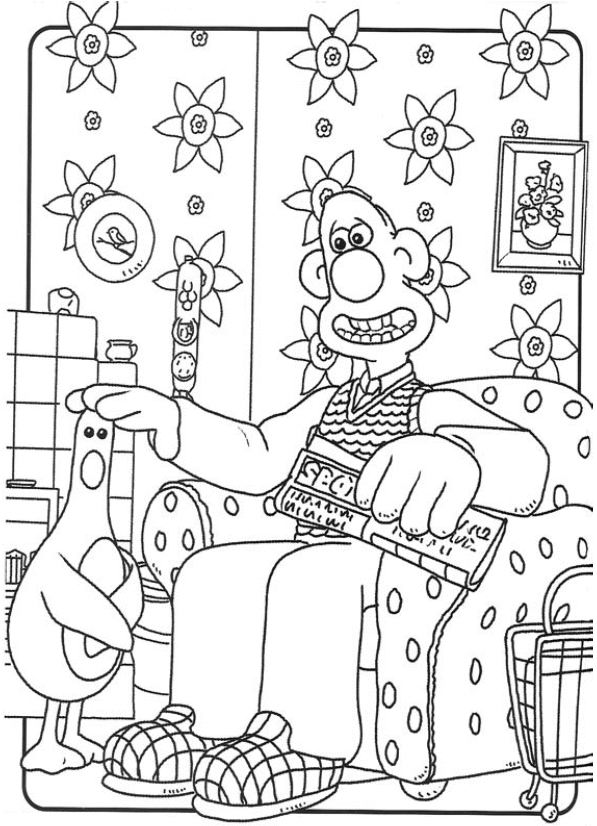 Coloring page: Wallace and Gromit (Animation Movies) #133462 - Free Printable Coloring Pages