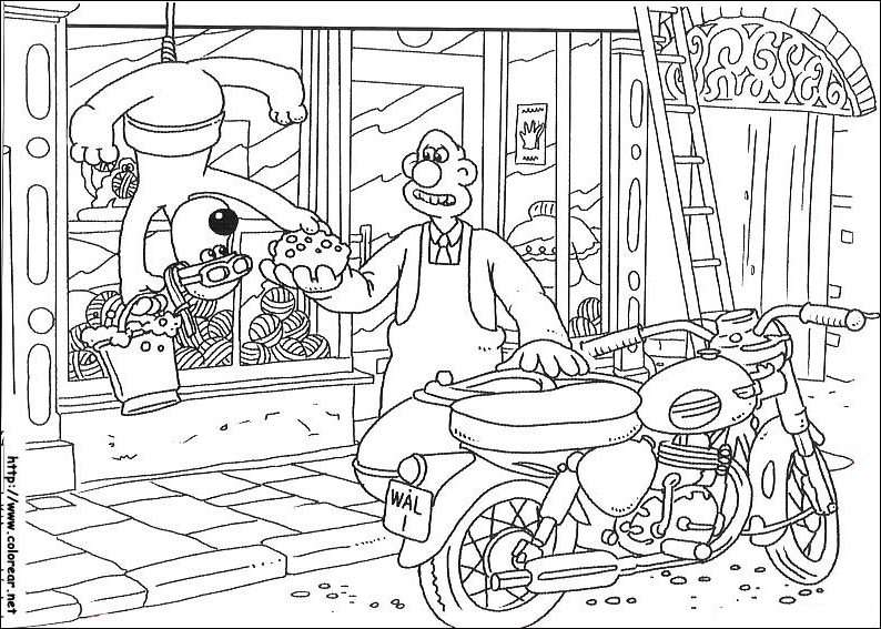 Coloring page: Wallace and Gromit (Animation Movies) #133479 - Free Printable Coloring Pages